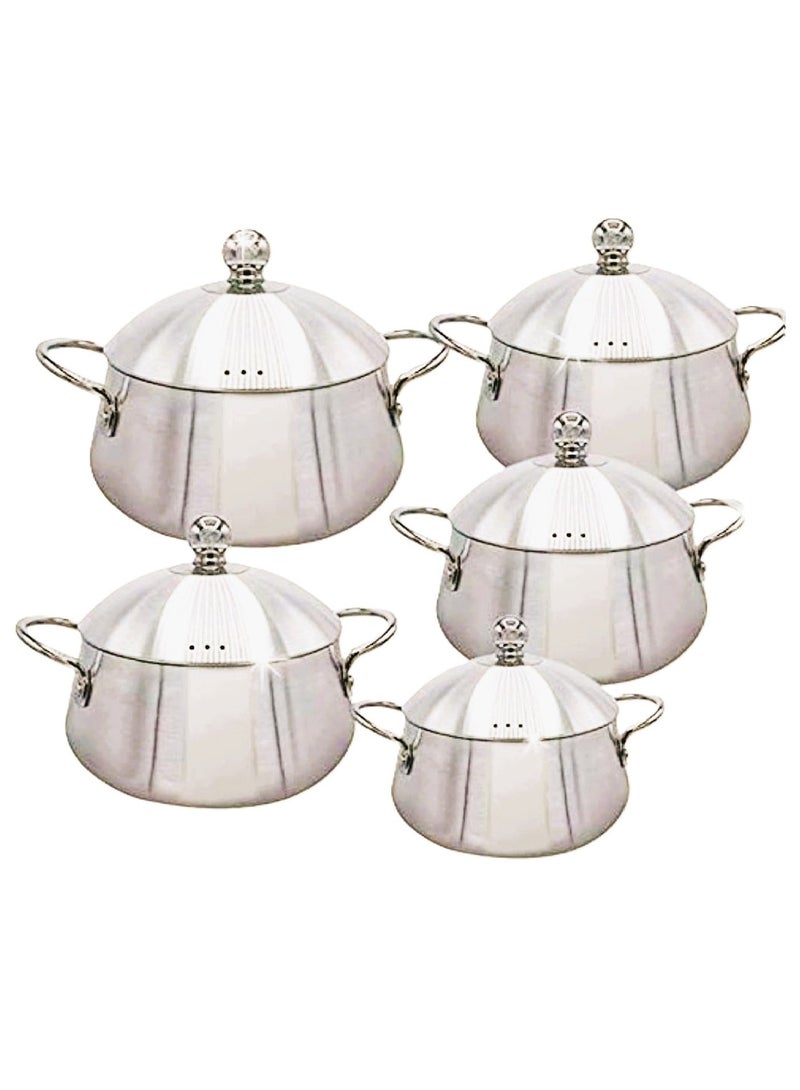 Shine 5 Piece Aluminum Cookware Set with Lids Heavy Pakistani industry - Image 2